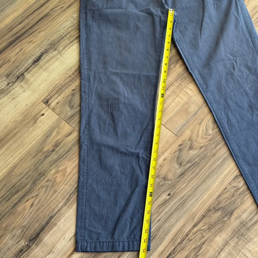 Banana Republic Kentfield Pant Mens 33x32 Navy Blue Pinstripe 100% Cotton Chino